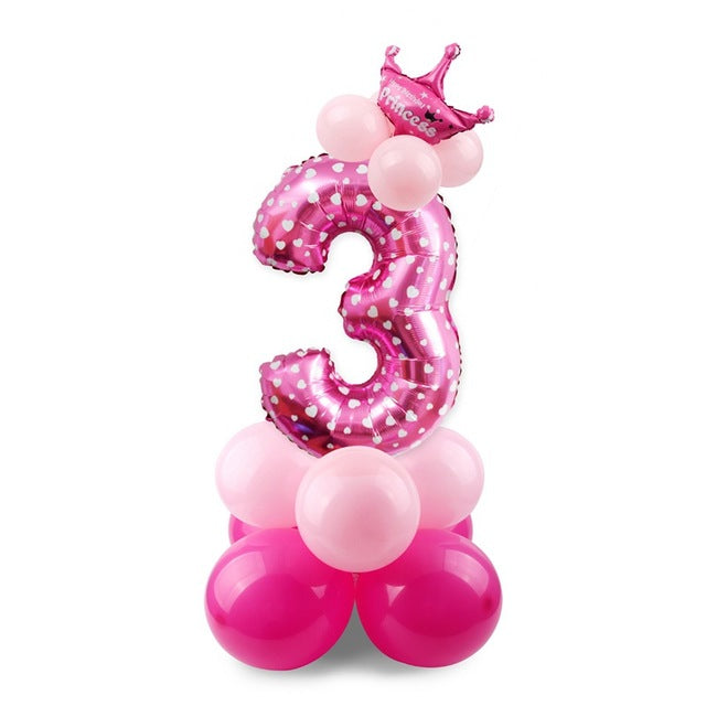 Number Balloon - Pink/Blue