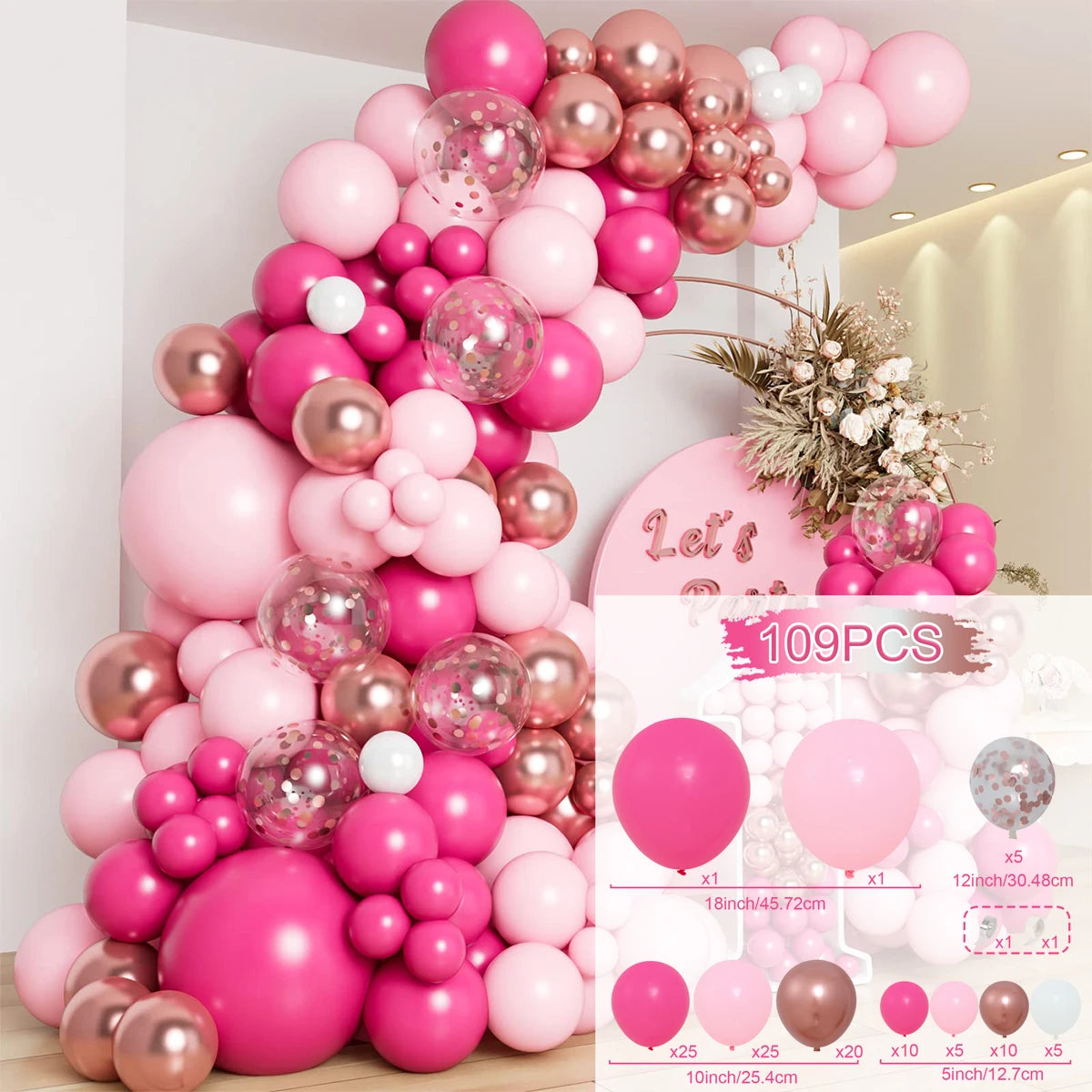 Shades of Pink Balloon Arch Kit