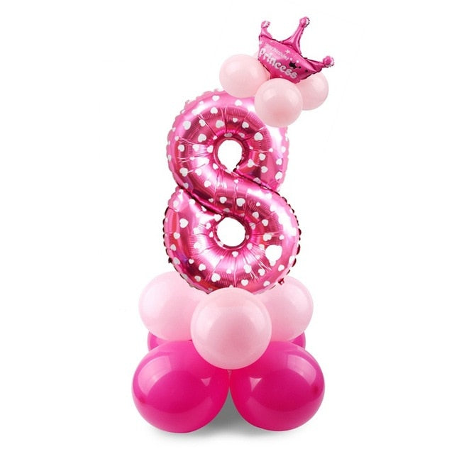 Number Balloon - Pink/Blue