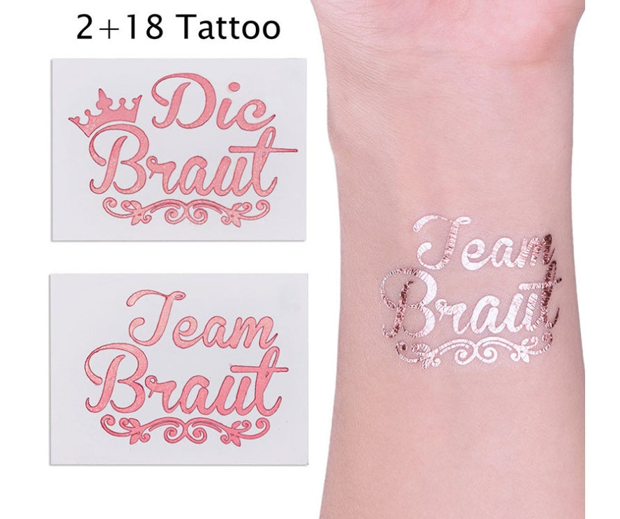 Team Bride Temporary Tattoos