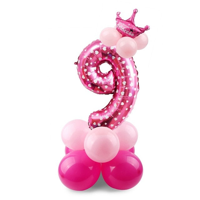 Number Balloon - Pink/Blue