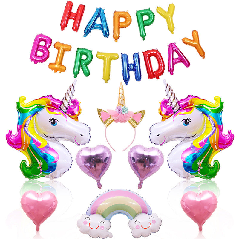 Unicorn Birthday Balloon Set