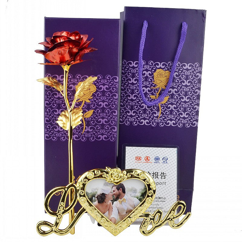 Gold Foil Flower Rose Gift Box