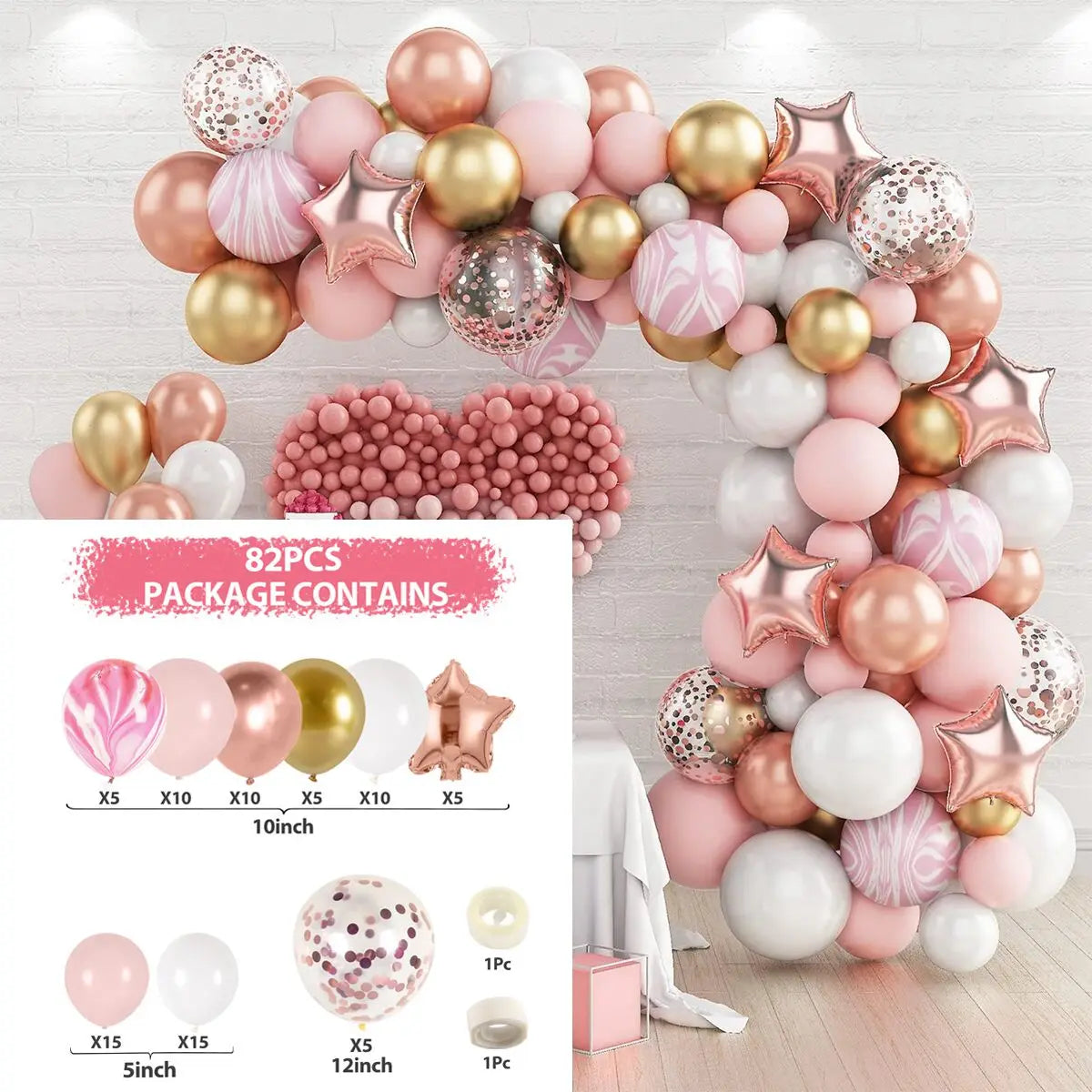 Shades of Pink Balloon Arch Kit