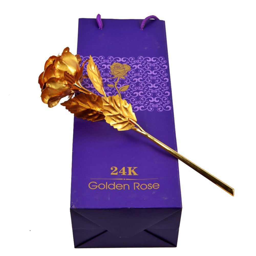 Gold Foil Flower Rose Gift Box