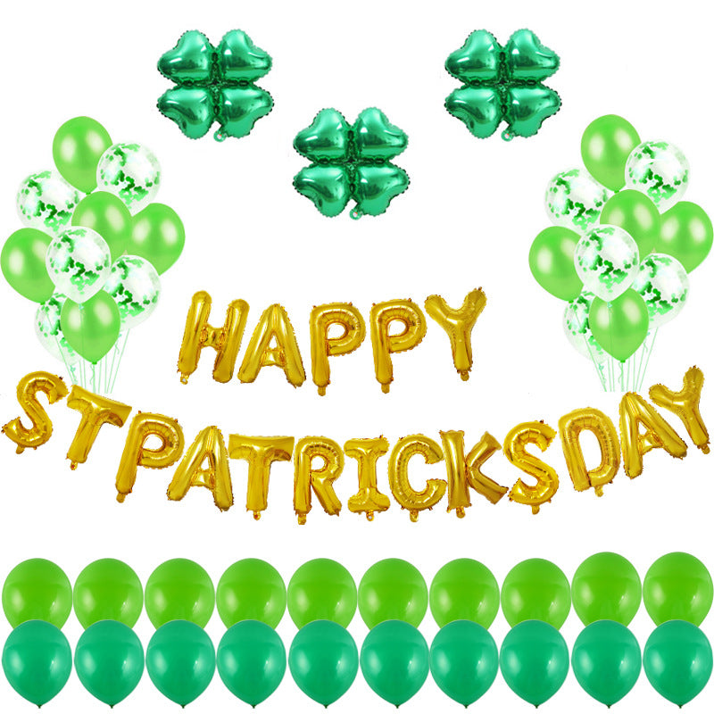 St. Patrick's Day Letter Balloon Combination w/Four Leaf Clover