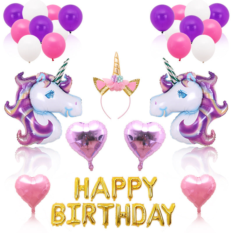 Unicorn Birthday Balloon Set