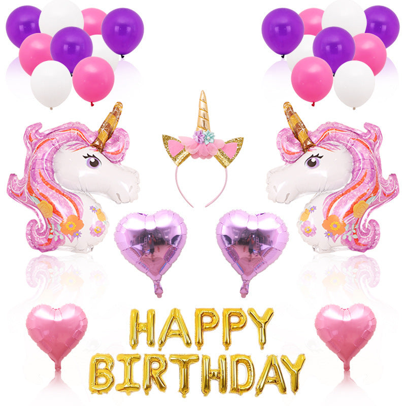 Unicorn Birthday Balloon Set