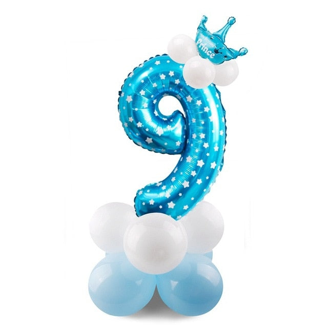 Number Balloon - Pink/Blue