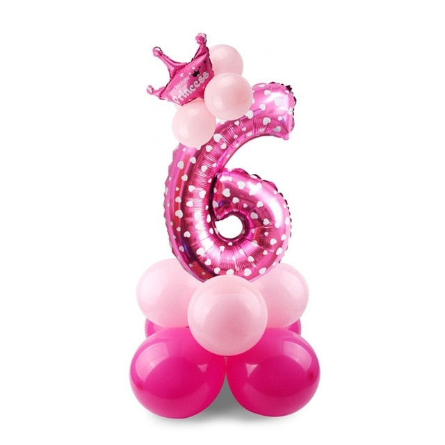 Number Balloon - Pink/Blue