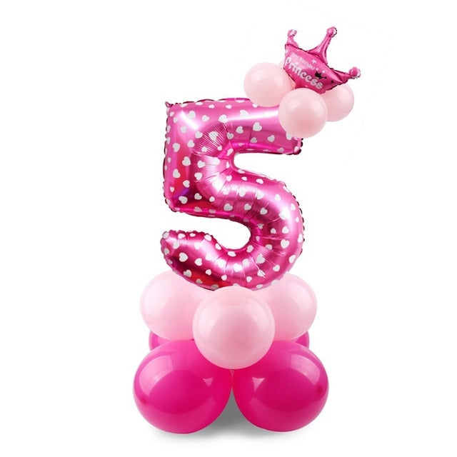 Number Balloon - Pink/Blue