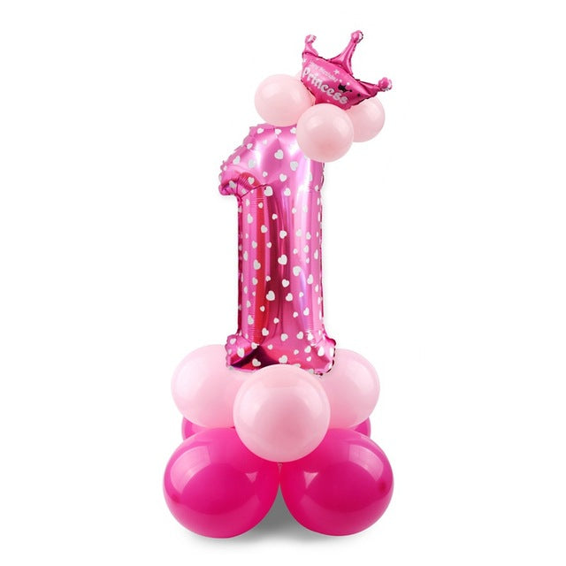 Number Balloon - Pink/Blue