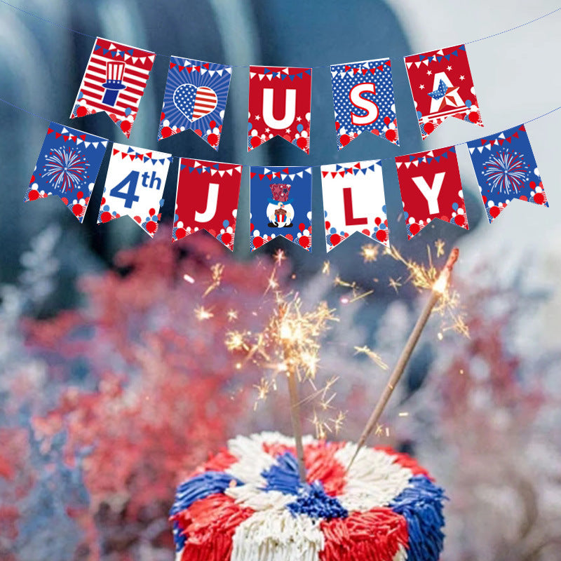 July 4th Hanging Flag Garden Banner