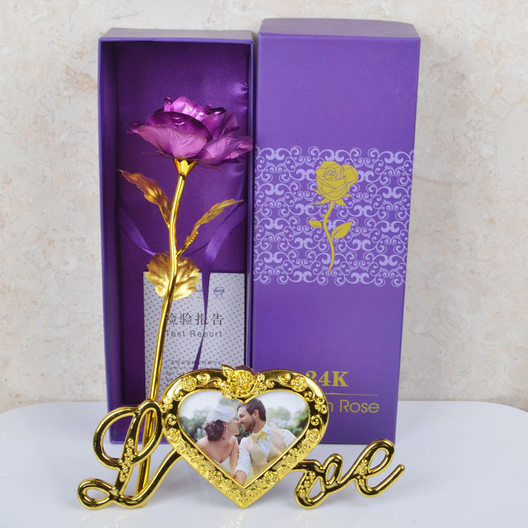 Gold Foil Flower Rose Gift Box