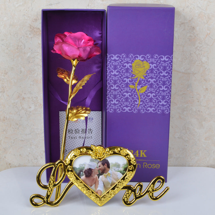 Gold Foil Flower Rose Gift Box