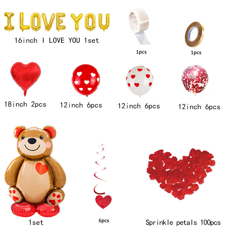 Valentine's Day Balloon Set 12 Inch Love Print