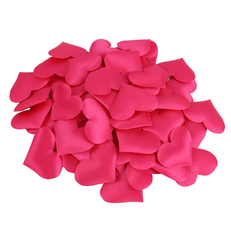 Satin Fabric Heart Petals (50Pcs)