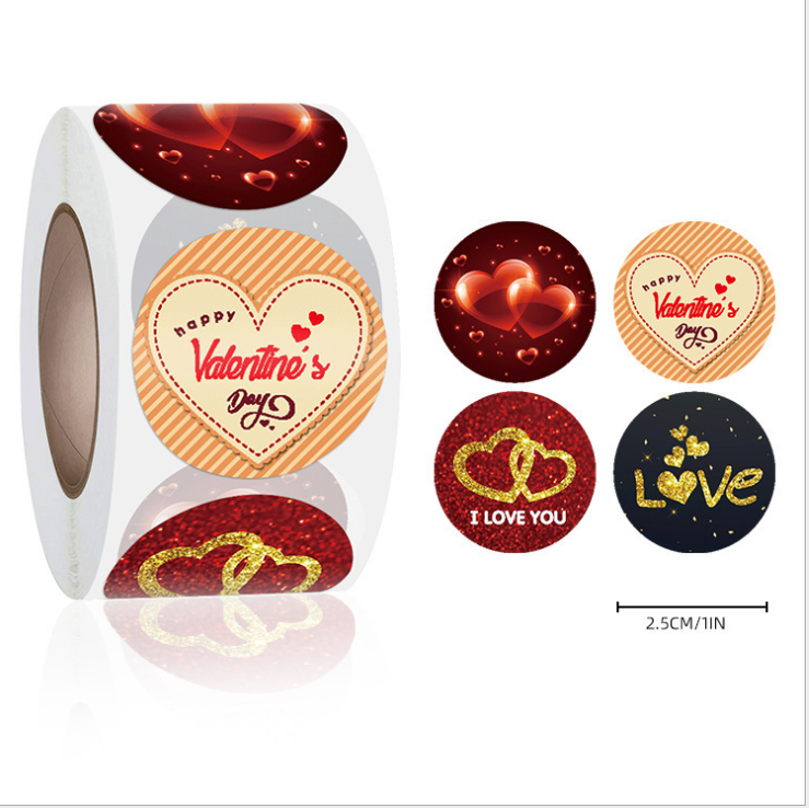 Valentine's Day Stickers (500pcs/roll)