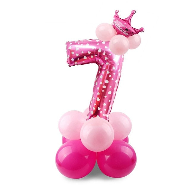 Number Balloon - Pink/Blue