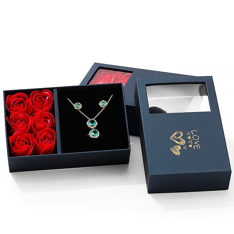 Valentine's Day Rose Gift Box w/Window Opening