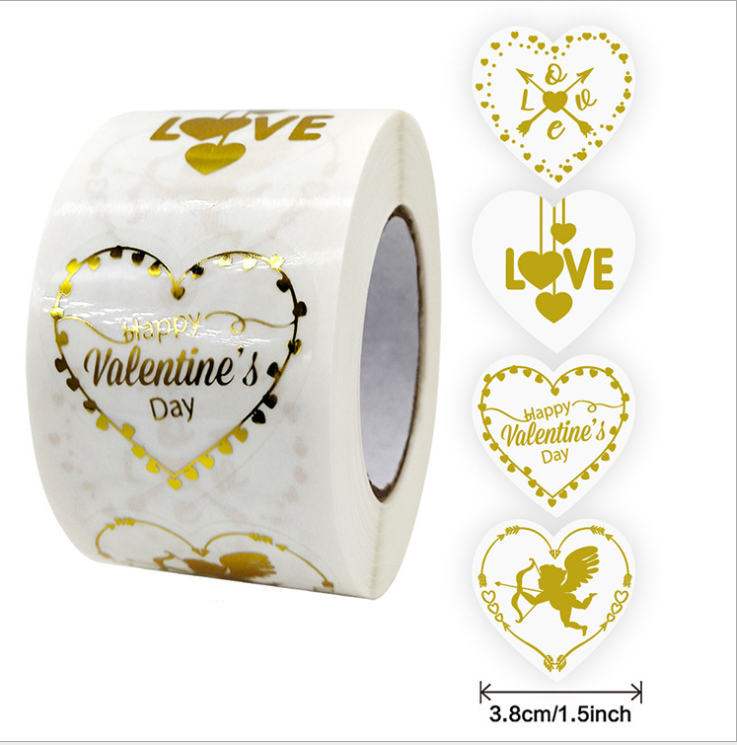 Valentine's Day Stickers (500pcs/roll)