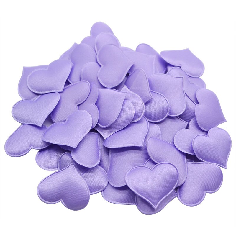 Satin Fabric Heart Petals (50Pcs)