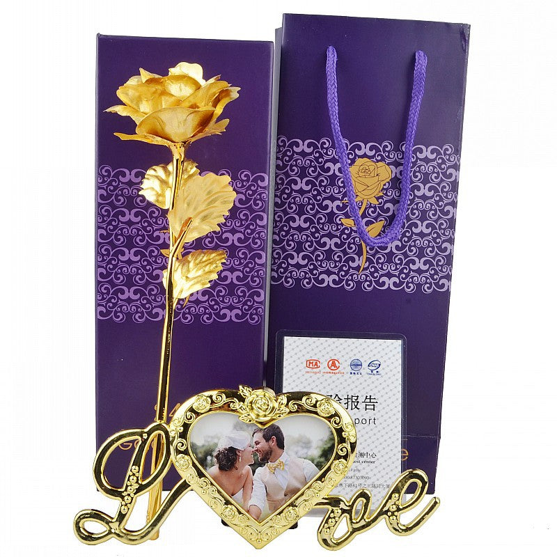 Gold Foil Flower Rose Gift Box