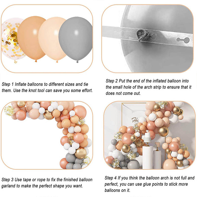 Retro Peach Color Balloon Combination Set