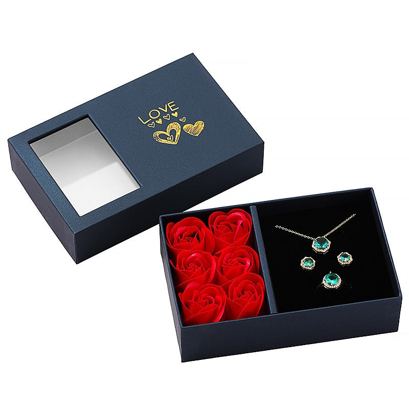 Valentine's Day Rose Gift Box w/Window Opening