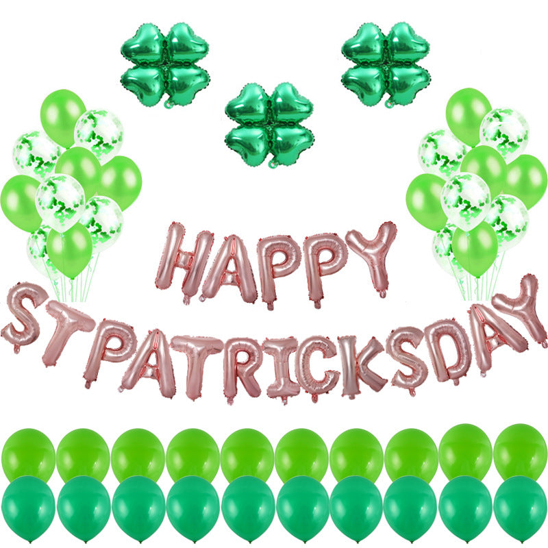 St. Patrick's Day Letter Balloon Combination w/Four Leaf Clover