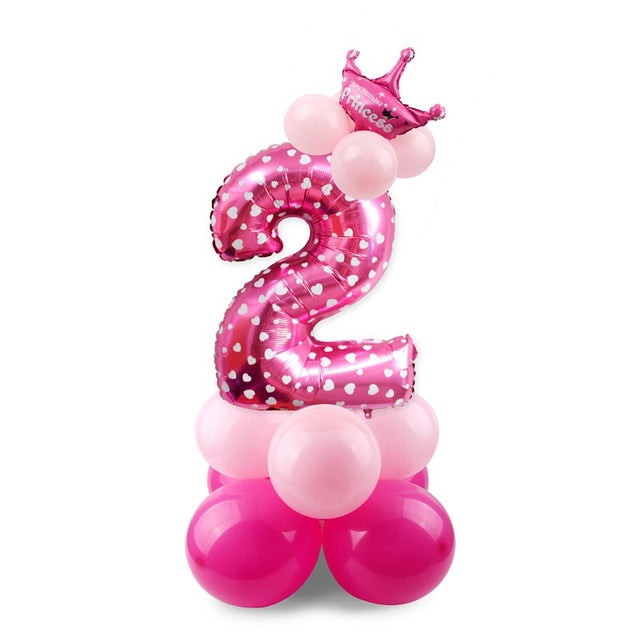 Number Balloon - Pink/Blue