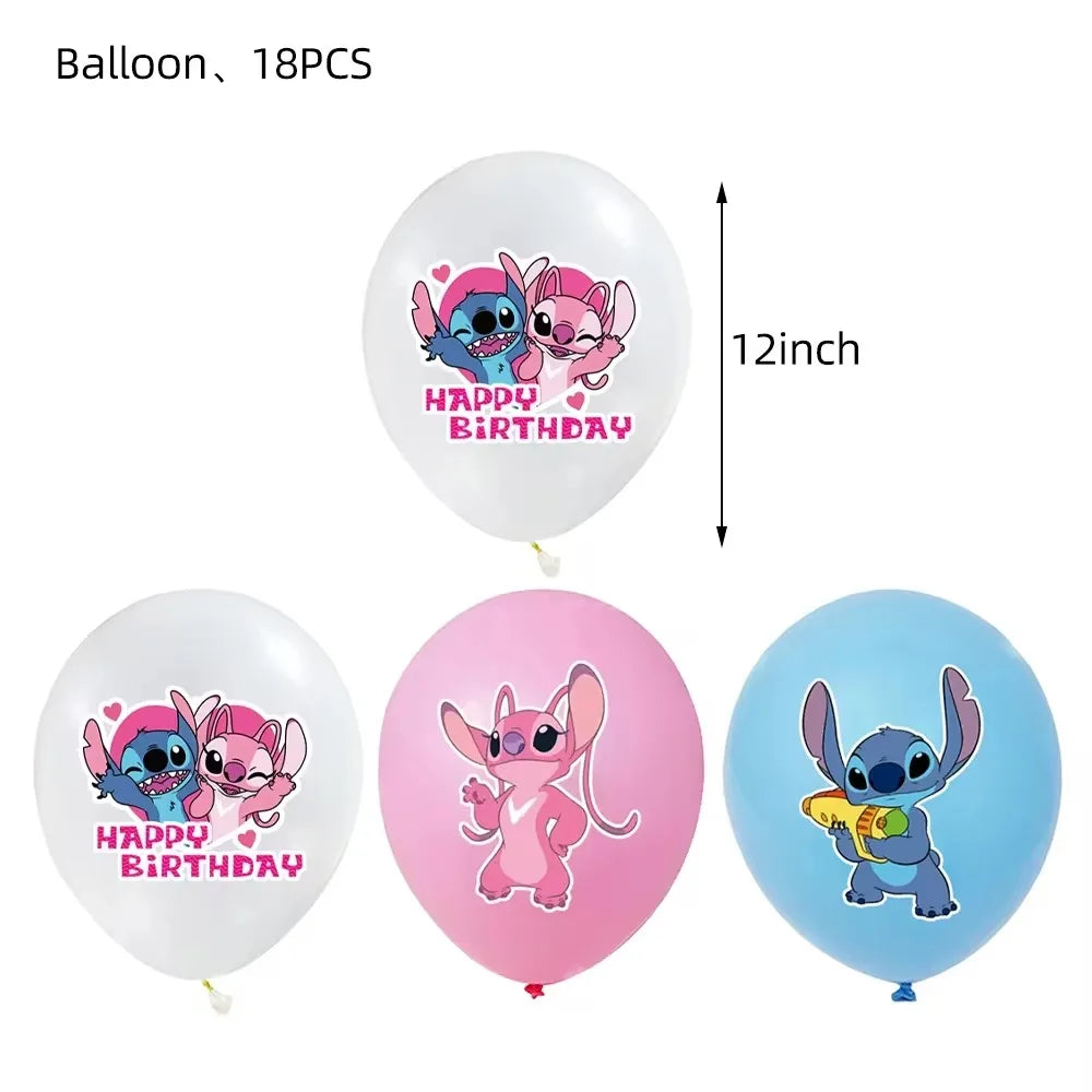 Disney Pink Lilo&Stitch Birthday Party Decoration w/Disposable Tableware