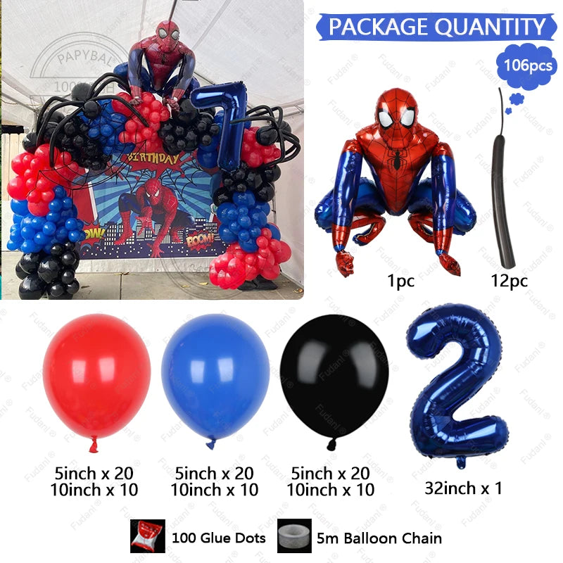 Disney Spiderman Balloons Garland Arch Kit (106pcs)