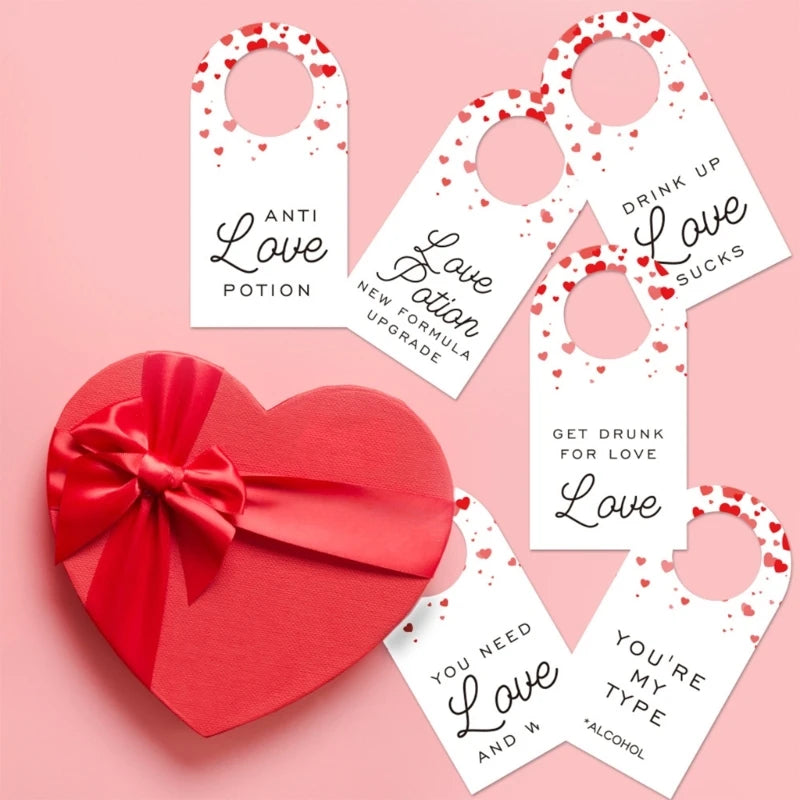 6pcs Wine Bottle Hangers for Valentine’s Day