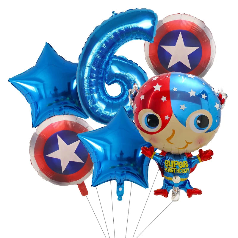 6pcs Super Hero Balloons Set