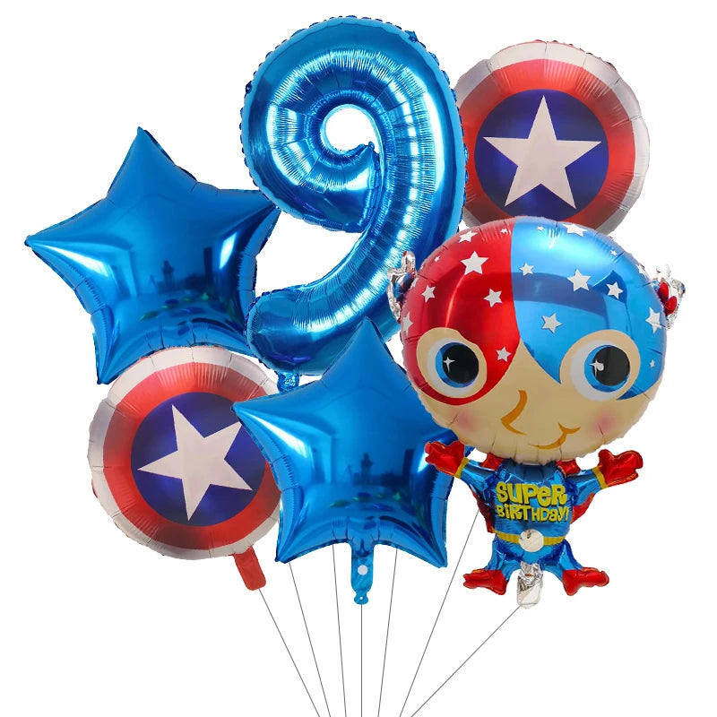 6pcs Super Hero Balloons Set