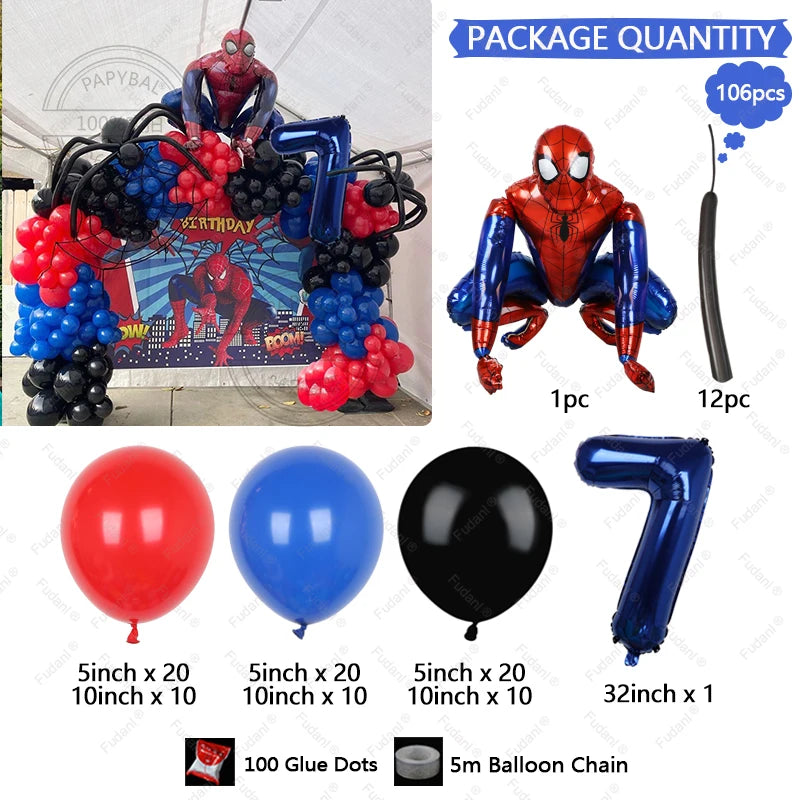 Disney Spiderman Balloons Garland Arch Kit (106pcs)