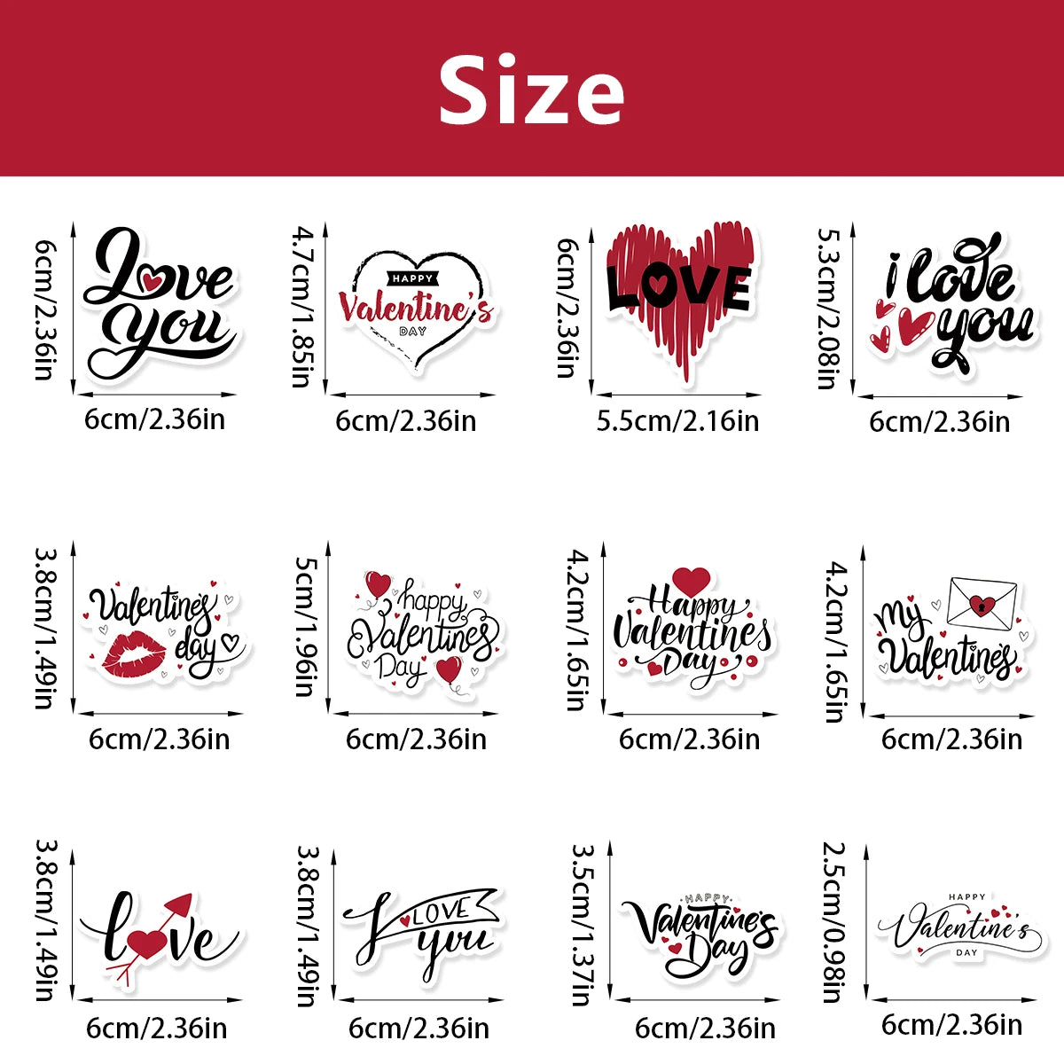 12/24 pcs Valentine’s Day Theme Cake Decoration