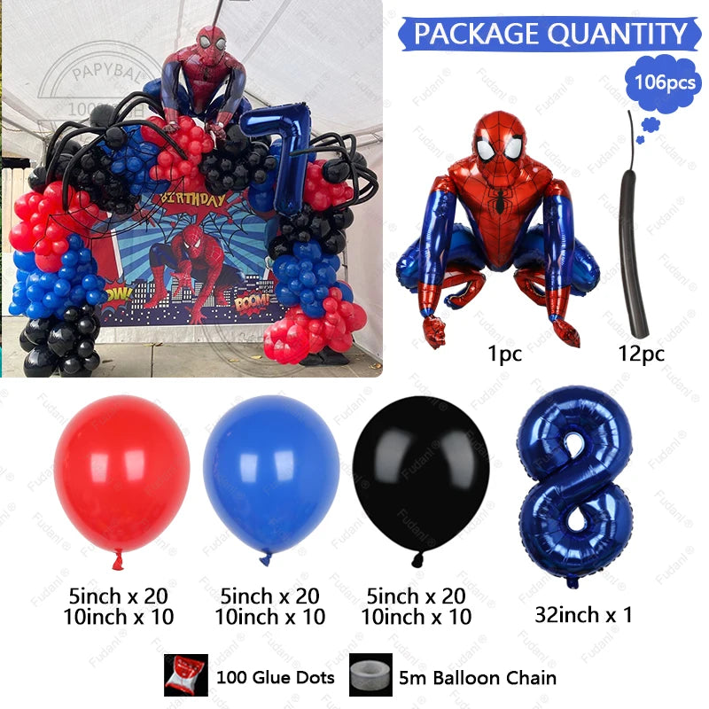 Disney Spiderman Balloons Garland Arch Kit (106pcs)