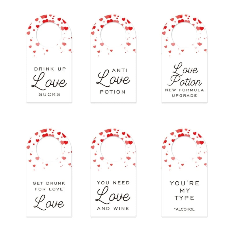 6pcs Wine Bottle Hangers for Valentine’s Day