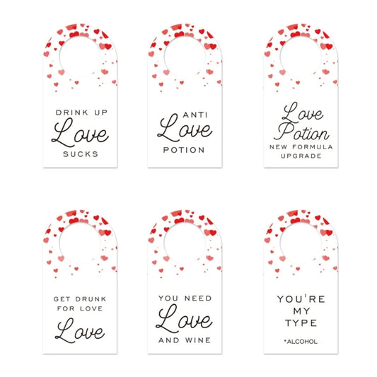 6pcs Wine Bottle Hangers for Valentine’s Day