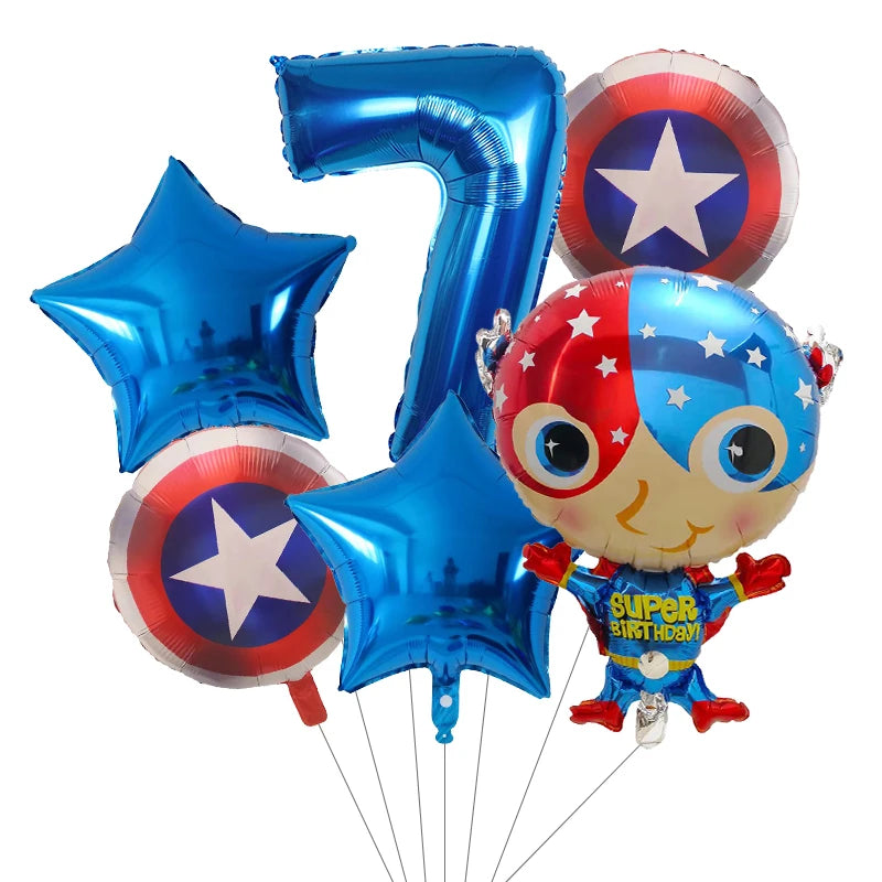 6pcs Super Hero Balloons Set