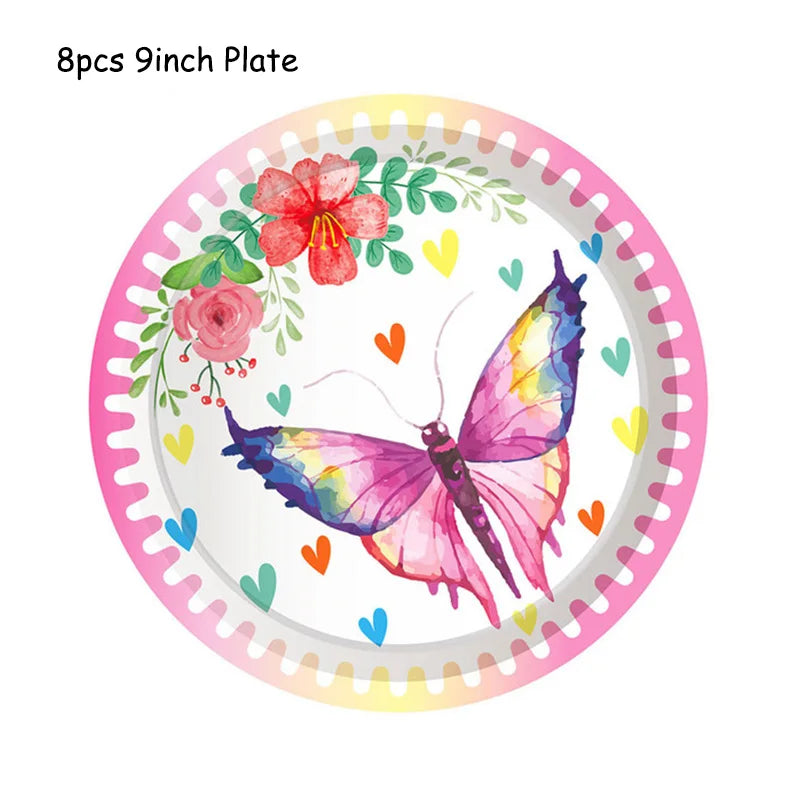 Butterfly Flower Party w/Disposable Tableware