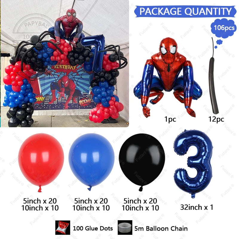 Disney Spiderman Balloons Garland Arch Kit (106pcs)