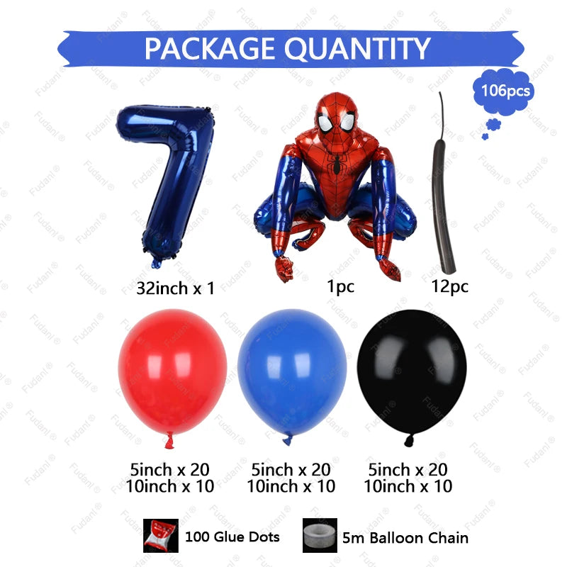 Disney Spiderman Balloons Garland Arch Kit (106pcs)