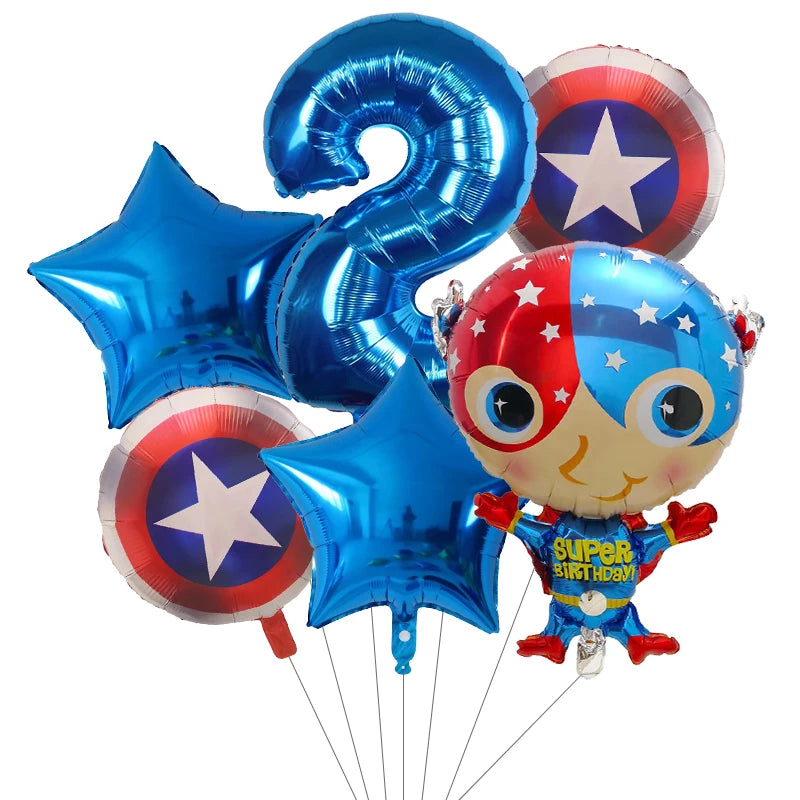 6pcs Super Hero Balloons Set