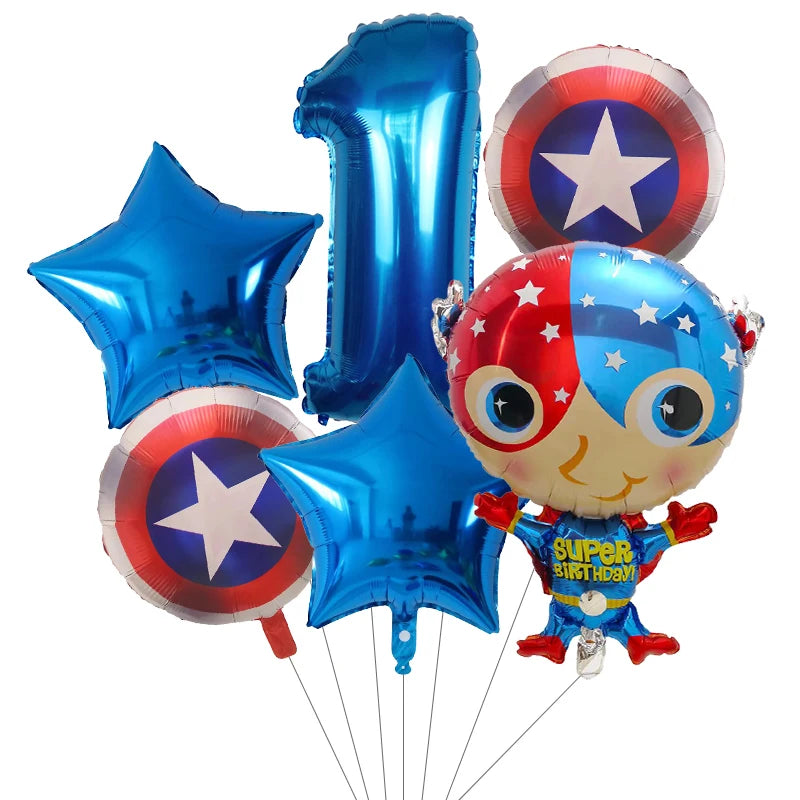 6pcs Super Hero Balloons Set