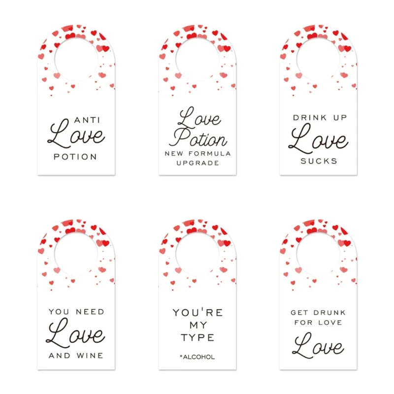 6pcs Wine Bottle Hangers for Valentine’s Day