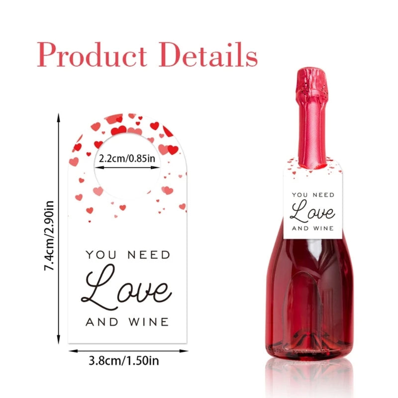 6pcs Wine Bottle Hangers for Valentine’s Day