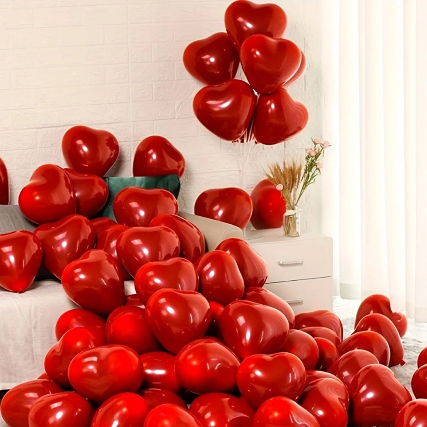 Red Heart Shaped Balloons